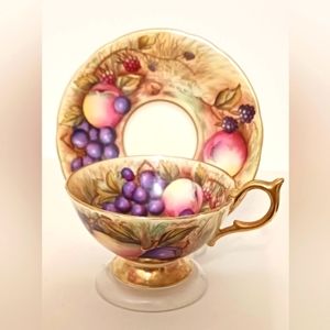 Vintage Aynsley Orchard Bone China Signed N. Brunt / D. Jones